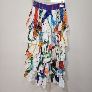Stella Jean tiered multi color skirt, size 42
